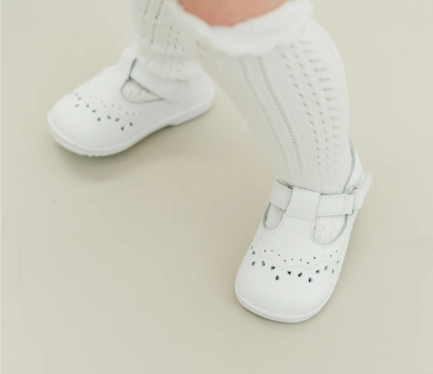 Birdie Leather T-Strap Mary Jane (Baby) - White